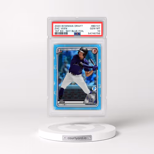 2020 Bowman Draft 1st Edition #BD107 Zac Veen - Sky Blue Foil (PSA 10 GEM MINT)