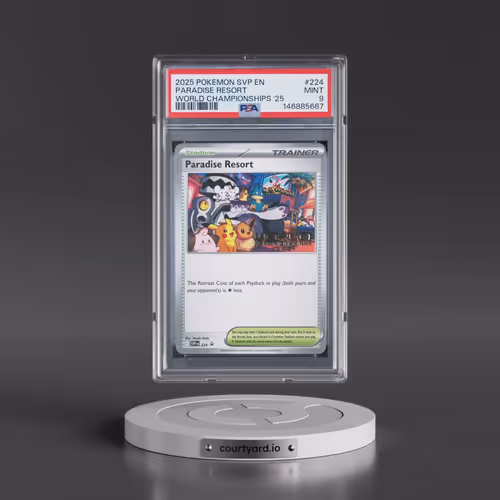 2025 Pokémon Svp EN-SV Black Star Promo #224 Paradise Resort - World Championships 2025 (PSA 9 MINT)