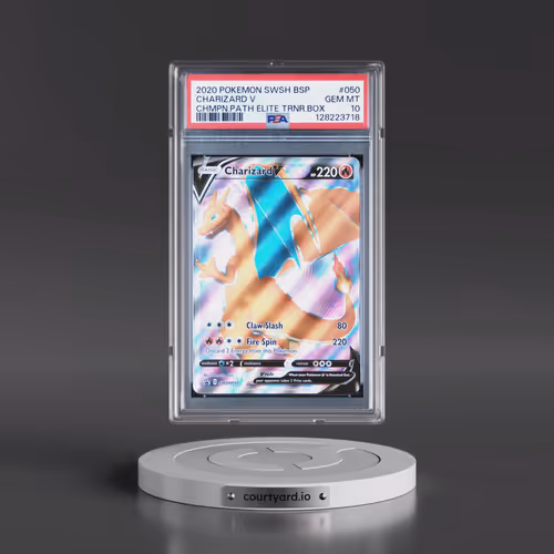 2020 Pokémon Swsh Black Star Promo #050 Charizard V - Holo Champion's Path Elite Trainer Box (PSA 10