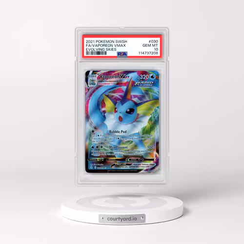 2021 Pokémon Sword & Shield Evolving Skies #030 Vaporeon Vmax - Full Art (PSA 10 GEM MINT)