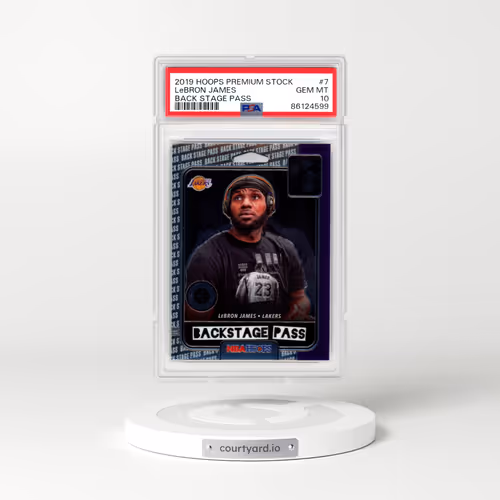 2019 Panini Hoops Premium Stock Back Stage Pass #7 LeBron James (PSA 10 GEM MINT)