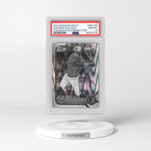 2022 Bowman Draft #BDC168 Jackson Holliday - Chrome-Black & White Raywave Refractor (PSA 10 GEM MINT)
