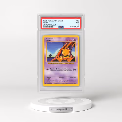 1999 Pokémon Game #43 Abra - Shadowless (PSA 7 NM)