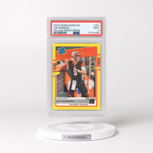 2020 Panini Donruss #301 Joe Burrow - Yellow Press Proof (PSA 9 MINT)