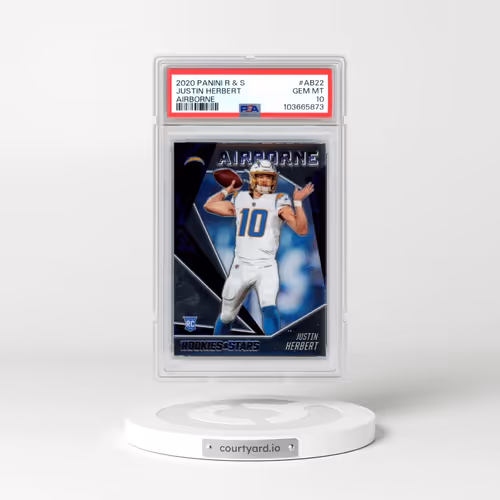 2020 Panini Rookies & Stars Airborne #AB22 Justin Herbert (PSA 10 GEM MINT)