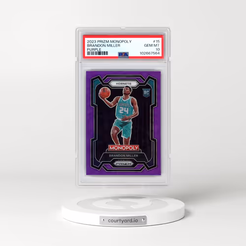 2023 Panini Prizm Monopoly #15 Brandon Miller - Purple (PSA 10 GEM MINT)