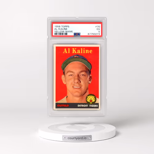1958 Topps #70 Al Kaline - Yellow Name (PSA 5 EX)