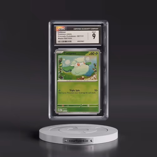 2025 Pokémon Pre EN-Prismatic Evolutions #007 Cottonee - Reverse Holo Master Ball (CGC 9 MINT)