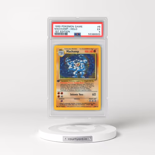 1999 Pokémon Game #8 Machamp - 1st Edition Holo (PSA 5 EX)