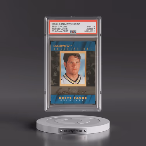 1996 Laser View Inscriptions Autographs Brett Favre (PSA 9 MINT)