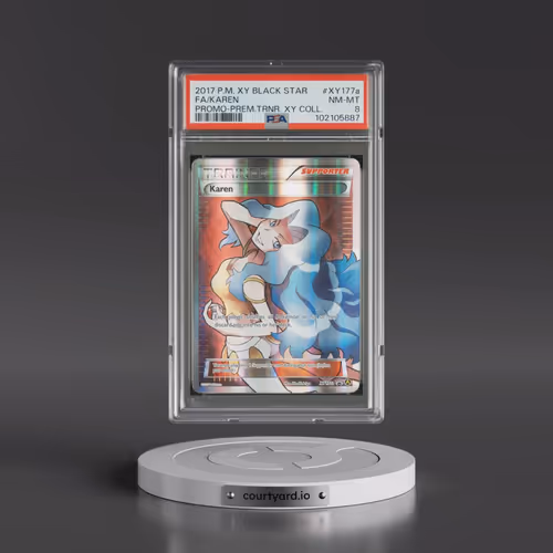 2017 Pokémon XY Black Star Promo #XY177a Karen - Full Art Premium Trainer XY Collection (PSA 8 NM-MT