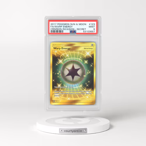 2017 Pokémon Sun & Moon Crimson Invasion #123 Warp Energy - Full Art Secret (PSA 9 MINT)