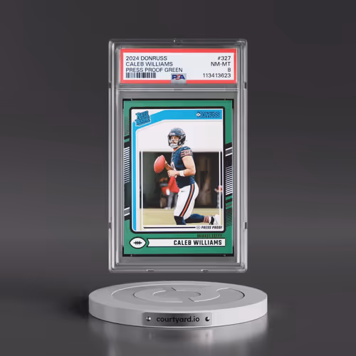 2024 Panini Donruss #327 Caleb Williams - Press Proof Green (PSA 8 NM-MT)