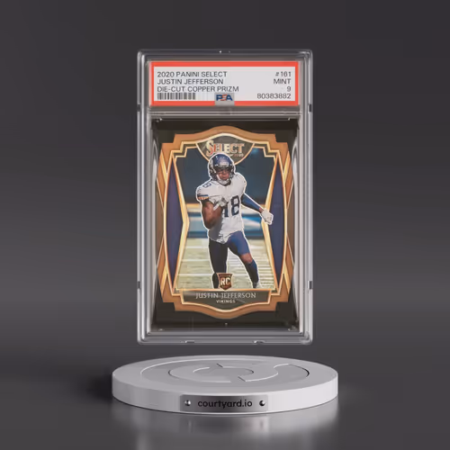 2020 Panini Select #161 Justin Jefferson - Die-Cut Copper Prizm (PSA 9 MINT)
