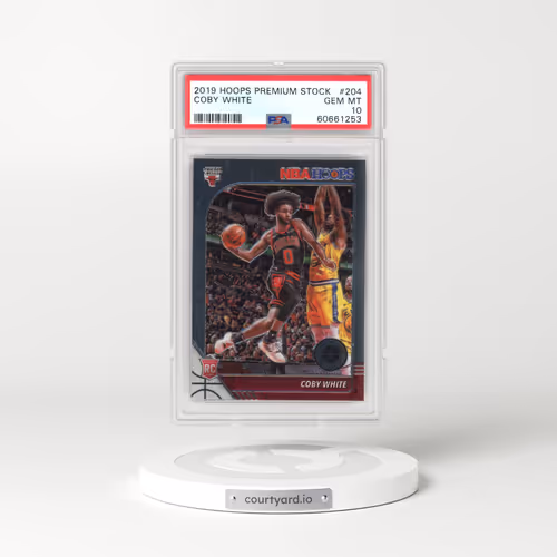 2019 Panini Hoops Premium Stock #204 Coby White (PSA 10 GEM MINT)