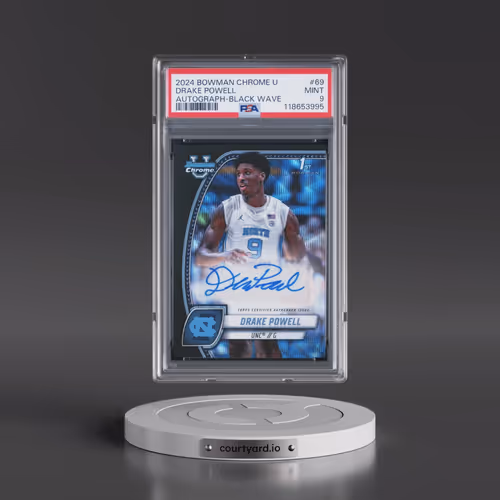 2024 Bowman Chrome University #69 Drake Powell - Autograph-Black Wave (PSA 9 MINT)