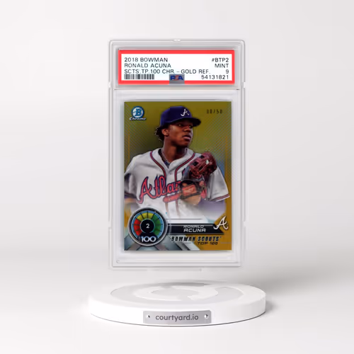 2018 Bowman Scouts' Top 100 Chrome #BTP2 Ronald Acuna - Gold Refractor (PSA 9 MINT)