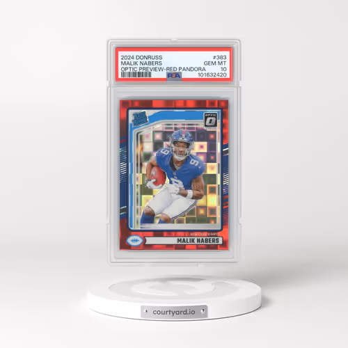 2024 Panini Donruss #383 Malik Nabers - Optic Preview-Red Pandora (PSA 10 GEM MINT)