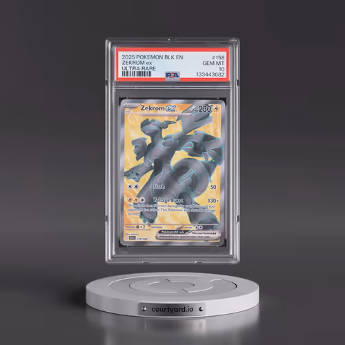 2025 Pokémon Blk EN-Black Bolt #158 Zekrom EX - Holo Ultra Rare (PSA 10 GEM MINT)