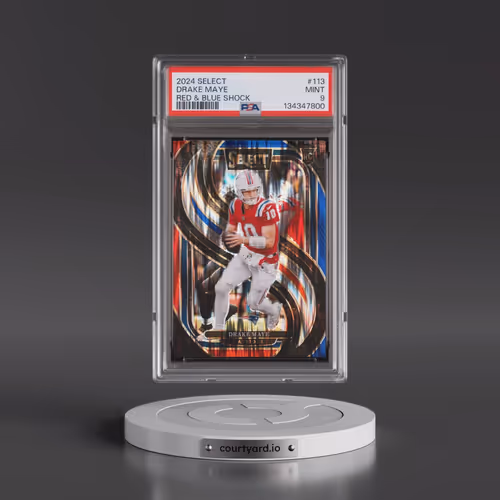 2024 Panini Select #113 Drake Maye - Red & Blue Shock (PSA 9 MINT)