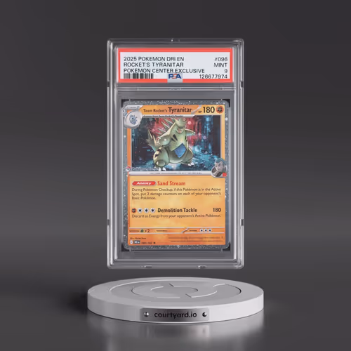 2025 Pokémon Dri EN-Destined Rivals #096 Team Rocket's Tyranitar - Pokemon Center Exclusive (PSA 9 M