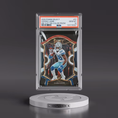 2020 Panini Select #57 Ceedee Lamb - Die-Cut Tri-Color Prizm (PSA 10 GEM MINT)