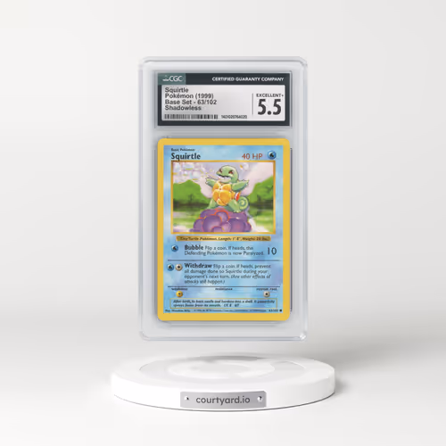 1999 Base Set #63/102 Squirtle - Shadowless Shadowless (CGC 5.5 EX+)