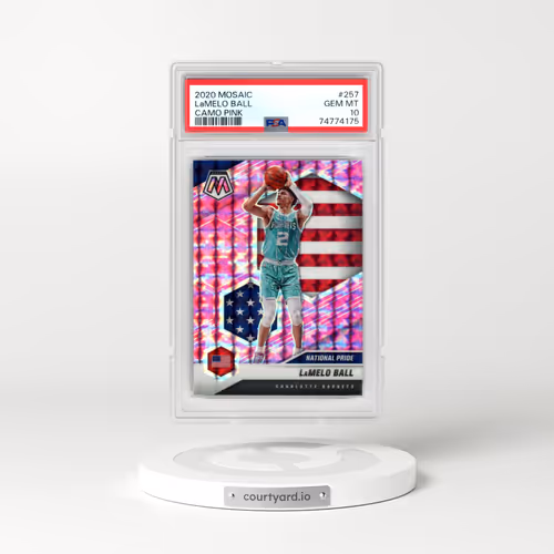 2020 Panini Mosaic #257 LaMelo Ball - Camo Pink (PSA 10 GEM MINT)