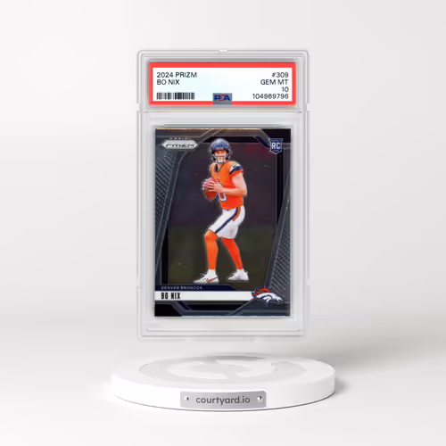 2024 Panini Prizm #309 Bo Nix (PSA 10 GEM MINT)