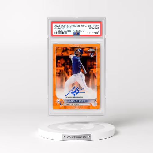 2022 Topps Chrome Update Sapphire Edition Rookie Autographs #MM MJ Melendez - Orange (PSA 10 GEM MINT)