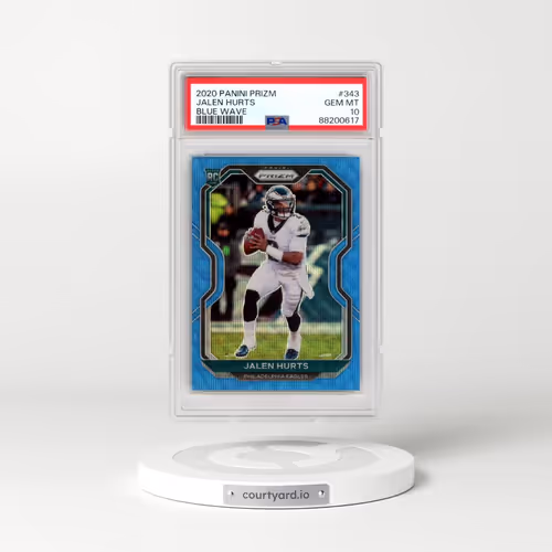 2020 Panini Prizm #343 Jalen Hurts - Blue Wave (PSA 10 GEM MINT)