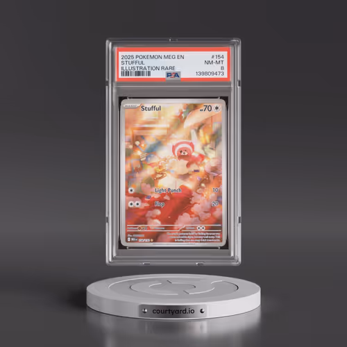 2025 Pokémon Meg EN-Mega Evolution #154 Stufful - Illustration Rare (PSA 8 NM-MT)