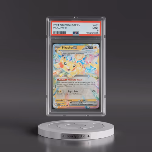 2024 Pokémon Ssp EN-Surging Sparks #057 Pikachu EX - Holo (PSA 9 MINT)