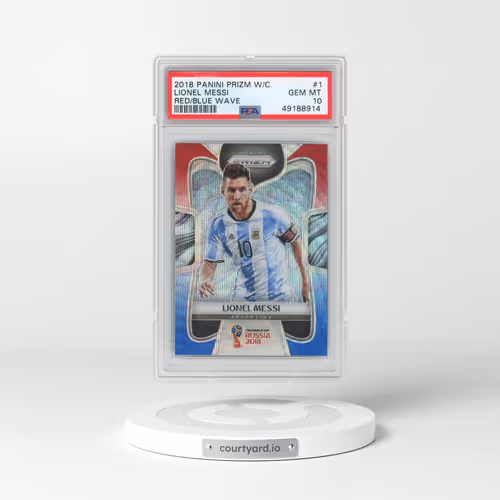 2018 Panini Prizm World Cup #1 Lionel Messi - Red/Blue Wave (PSA 10 GEM MINT)