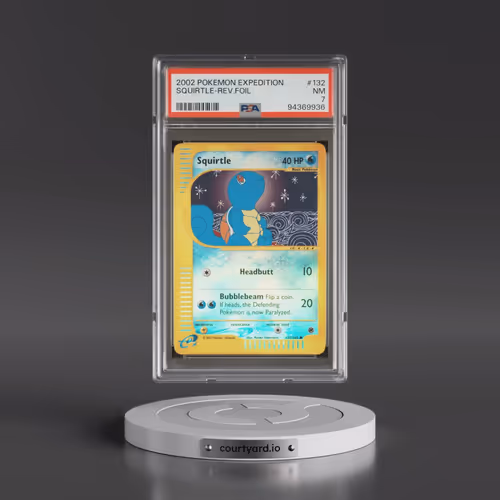 2002 Pokémon Expedition #132 Squirtle - Reverse Foil (PSA 7 NM)