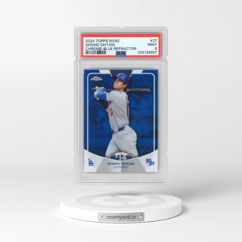 2024 Topps 50/50 Shohei Ohtani #27 Shohei Ohtani - Chrome-Blue Refractor (PSA 9 MINT)