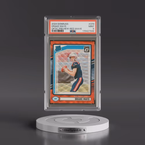 2024 Panini Donruss #379 Drake Maye - Optic Preview-Red Wave (PSA 9 MINT)