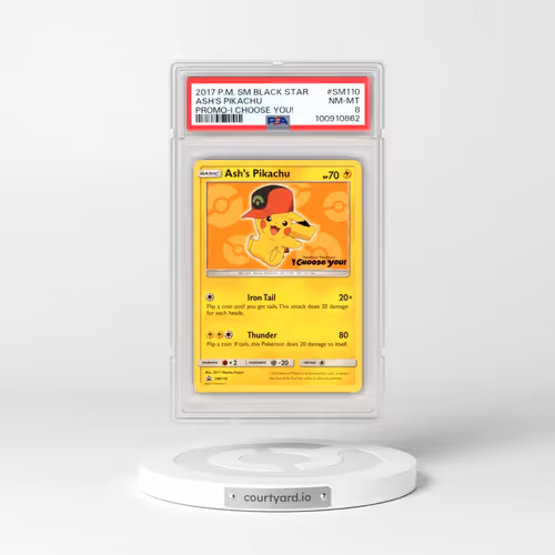 2017 Pokémon SM Black Star Promo #SM110 Ash's Pikachu - I Choose You! (PSA 8 NM-MT)