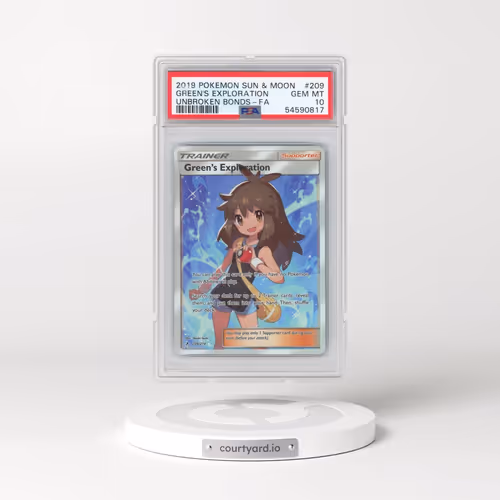 2019 Pokémon Sun & Moon Unbroken Bonds #209 Green's Exploration - Full Art (PSA 10 GEM MINT)
