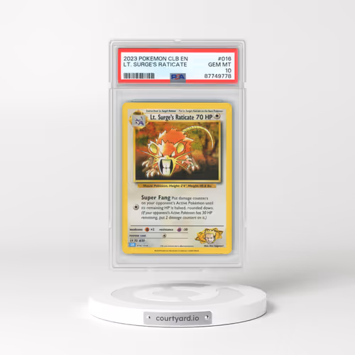2023 Pokémon Clb-Trading Card Game Classic Blastoise & Suicune EX Deck #016 LT. Surge's Raticate (PSA 10 GEM MINT)