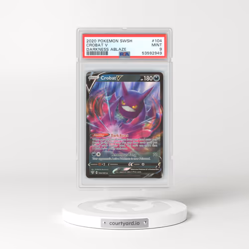 2020 Pokémon Sword & Shield Darkness Ablaze #104 Crobat V - Holo (PSA 9 MINT)