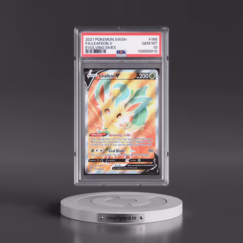 2021 Pokémon Sword & Shield Evolving Skies #166 Leafeon V - Holo Full Art (PSA 10 GEM MINT)