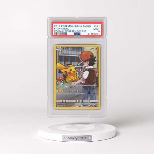 2019 Pokémon Sun & Moon Cosmic Eclipse #241 Pikachu - Full Art Secret (PSA 9 MINT)