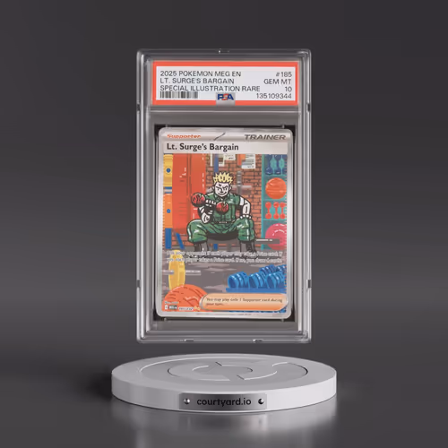 2025 Pokémon Meg EN-Mega Evolution #185 LT. Surge's Bargain - Special Illustration Rare (PSA 10 GEM
