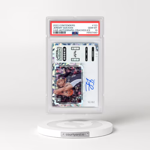 2022 Panini Contenders #123 Jeremy Sochan - Variation-Autograph-Cracked Ice (PSA 10 GEM MINT)
