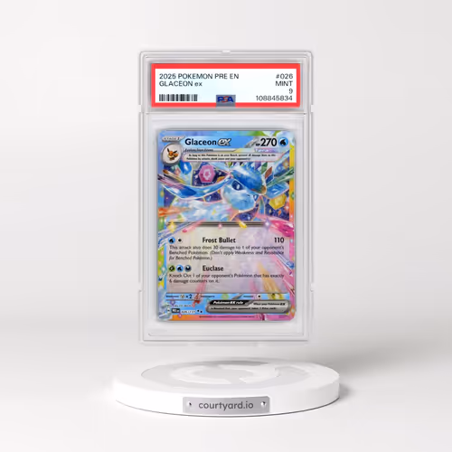 2025 Pokémon Pre EN-Prismatic Evolutions #026 Glaceon EX - Holo (PSA 9 MINT)
