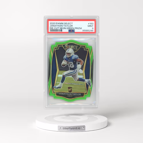 2020 Panini Select #153 Jonathan Taylor - Die-Cut Neon Green Prizm (PSA 9 MINT)