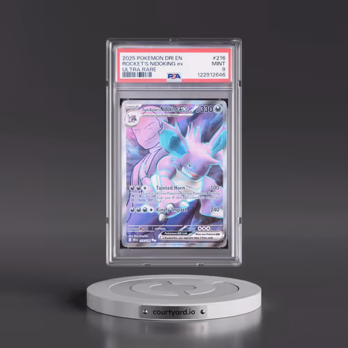 2025 Pokémon Dri EN-Destined Rivals #216 Team Rocket's Nidoking EX - Holo Ultra Rare (PSA 9 MINT)