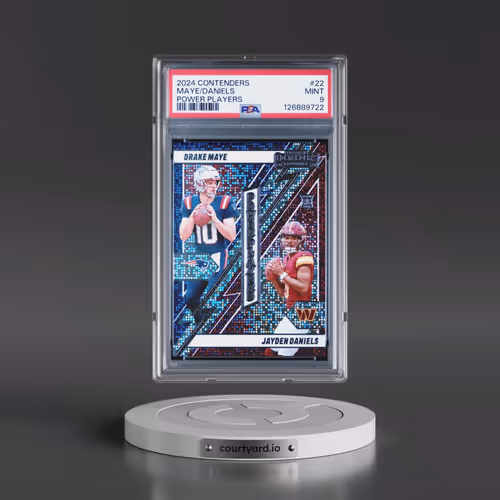 2024 Panini Contenders Power Players #22 Drake Maye/Jayden Daniels (PSA 9 MINT)