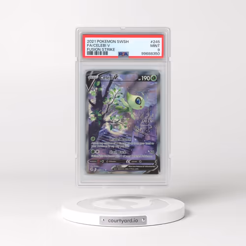 2021 Pokémon Sword & Shield Fusion Strike #245 Celebi V - Holo Full Art (PSA 9 MINT)